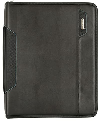 Alassio 30115 - Organisationsmappe SALERNO im DIN A4 Format, Businessmappe aus Lederimitat, Dokumentenmappe in schwarz, Mappe ca. 36,5 x 30 x 7,5 cm, mit gepolstertem Tabletfach