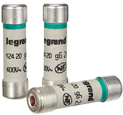 LEGRAND | 3 Cartouches Fusibles Avec Voyant, Fusible Cylindrique 20A, Lot De 3 Cartouches Normalisées, Avec Témoin De Fusion Pour Surcharge Et Court-Circuit