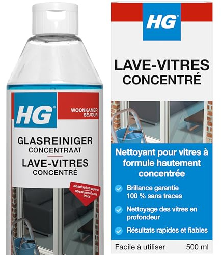 HG Nettoyant pour Vitres, Concentré professionnel, brillance sans traces – 500 ml