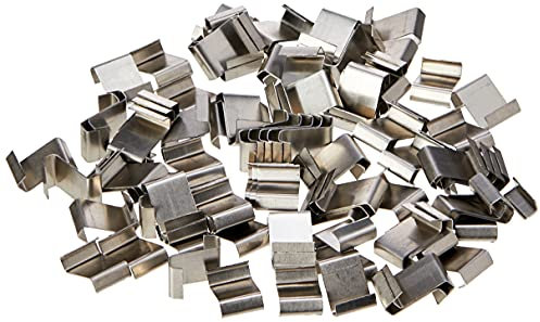 Merriway BH03660 (100 Pcs) Stainless Steel Z-Lap Type Greenhouse Glazing Clip - Pack of 100 Pieces