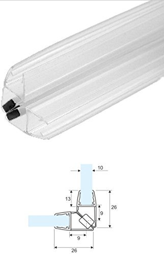 220cm - COPPIA di guarnizione magnetica/calamita per box doccia ad ANGOLO PER VETRO 10mm