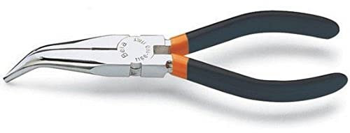 Beta 1168 160 - Pinze a becchi mezzotondi lunghissimi piegati zigrinati cromate manici ricoperti con 2 strati di PVC antiscivolo