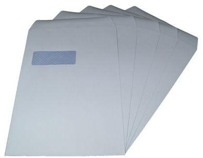 1000 x C4/A4 White Window SELF Seal ENVELOPES 90gsm