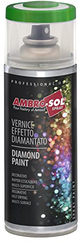 Ambro-Sol V400DIAM5 Émail/Vernis Finitions Spéciales Diamantés, Émail Métallisé à Base de Paillettes Perlescentes, Aérosol en Fer Blanc Recyclable 400 ml, Vert