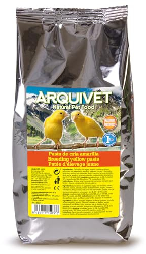 Arquivet, Pasta de cría Amarilla y Mantenimiento para pájaros, Sabor Neutro, Alimentación para Aves, Comida para Todo Tipo de pájaros y Especialmente de Plumaje Amarillo, 1 kg