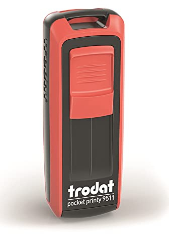 Red 9511 Mobile Printy Self Inking Pocket Stamp with Medical Logo and Custom Text