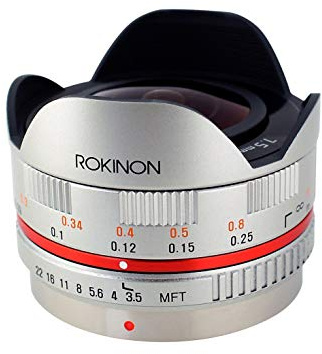 Rokinon FE75MFT-S 7.5mm F3.5 UMC Fisheye Lens for Micro Four Thirds (Olympus PEN and Panasonic),Silver