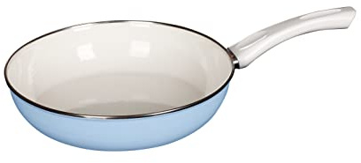 Riess, 0042-032, Ceramic Glas Pfanne Ø 24cm, Classic, BLUE, Blau, Volumen (empf.): 1,5 Liter, Herstellung in Österreich, LBH: 43,4x25,3x7,2cm, 1,235kg, Pfanne, Emailliert