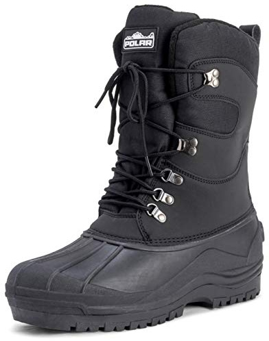 POLAR Mens Snow Hiking Mucker Duck Grafters Waterproof Saftey Thermal Boots - Black - US10/EU43 - YC0445