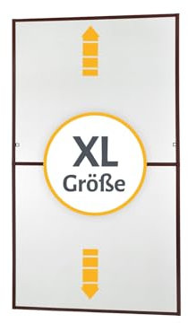 empasa Insektenschutz Fliegengitter für bodentiefe Fenster MASTER SLIM XL extra groß mit Alurahmen individuell kürzbarer Selbstbausatz in weiß, braun oder anthrazit, 130 x 220 cm