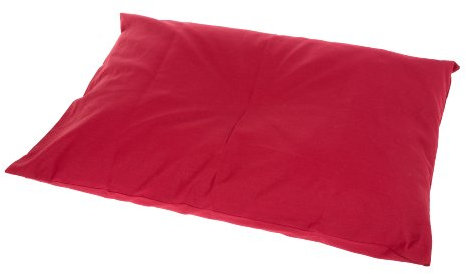 Handelsturm Buchweizenkissen 50x70 mit Füllung aus 100% Buchweizenspelz, mit abnehmbarem Bezug aus Baumwolle (rot)