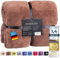 Feluna® Kuscheldecke XXL Mikrofaser-Decke Tagesdecke Wohndecke mit Kaschmir-Touch 220 x 200 cm - Braun
