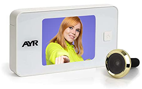 AYR Mirilla Digital 752. Diferentes Acabados Que Se Adaptan A La Estética De Tu Puerta., Blanco / Latón