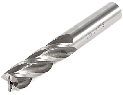 sourcingmap Licoi ̈ 12 mm x 40 mm Diamètre de l'embout 4 flûtes à double-Gris
