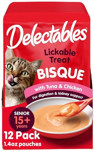 Delectables Lickable Wet Cat Treats - Tuna & Chicken, 1.4 Ounce (Pack of 12)