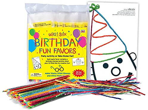 Wikki Stix Birthday Fun Favors – Made in USA | Creative Arts & Crafts for Kids | Party Favors, Goodie Bag Stuffers, Pinata Fillers, Birthday Games | Mess-Free, Non-Candy Alternative
