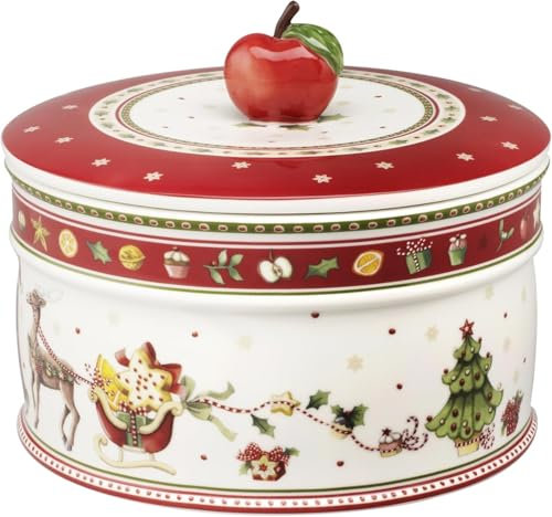 Villeroy & Boch – Winter Bakery Delight Plätzchendose bunt, Gebäckdose Weihnachtlich groß, Keksdose Keramik Weihnachten für Plätzchen, Gebäck und Kekse, Premium Porzellan