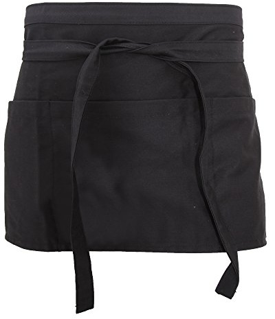 Dennys Delantal con bolsillo unisex (Talla Única/Negro)