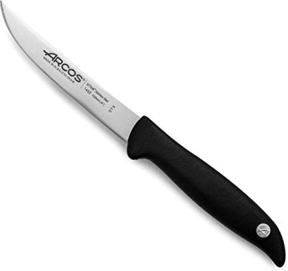 Arcos Coltello Verdure in Acciaio Inossidabile – Professionale per Pelare Frutta e Verdura, Manico Ergonomico in Poliossimetilene, Lama da 100 mm – Serie Menorca, Colore Nero