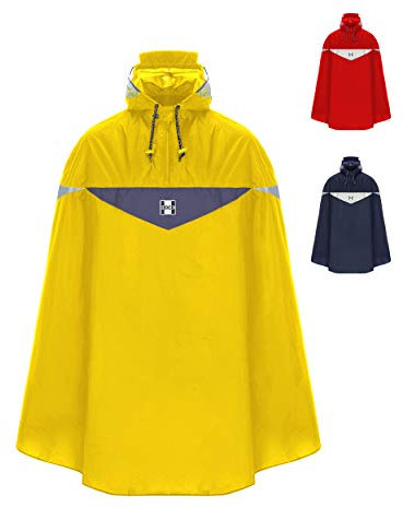 HOCK Premium Fahrrad Regenponcho 'Super Praktiko' mit Lüftung und seitlicher Armöffnung - 100% wasserdichter Fahrradponcho für Herren & Damen (Gelb, L)