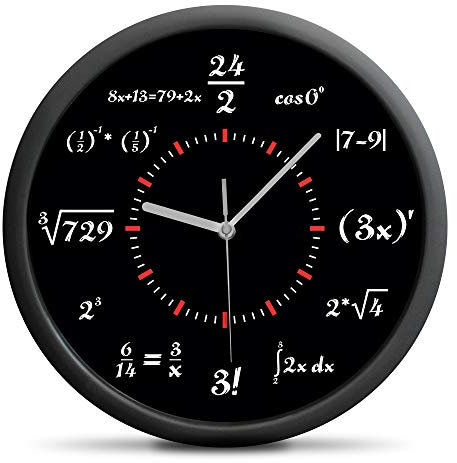 Froster Mathematik Wanduhr mit Matheformeln, still Mechanismus, kreative Mathe Uhr, Lustig Studenten Geschenk