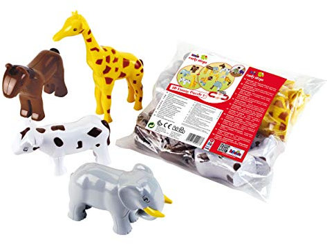 Theo Klein 71 Funny Puzzle Magnettierpuzzle im Beutel, 4 Tiere | Puzzleteile Werden mit Magneten verbunden | Spielzeug für Kinder ab 1 Jahr