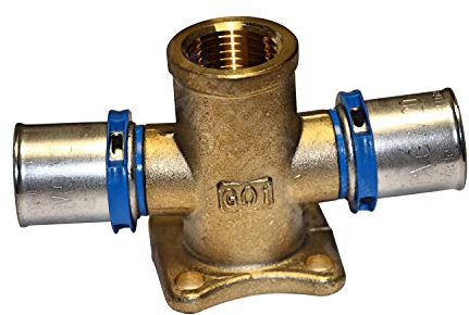 EasyPRESS Pressfitting Doppel-Wandscheibe 165° V-Form DVGW für Mehrschichtverbundrohr u. PE-RT (Pressprofil: TH - Kontur) Doppel-Wandscheibe 165° V-Form in (16 x 1/2 x 16)