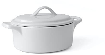 Holst Porzellan COC 201 Cocotte/Kokotte/Topf mit Deckel 0,40 l, weiß, 13 x 11.5 x 8.5 cm