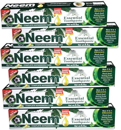 NEEM ESSENTIAL TOOTHPASTE New 5 in 1 Formula 6 Pack
