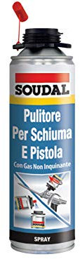 Soudal, Pulitore per Schiuma, 500ml, A Base Solvente, Rapido e Facile da Usare, Per Pulizia Pistole Schiuma PU, Disponibile in Click & Fix