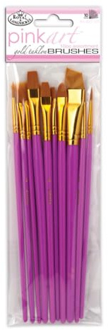 Royal & Langnickel Pink Art Golden Taklon Brush Set (Pack of 10)