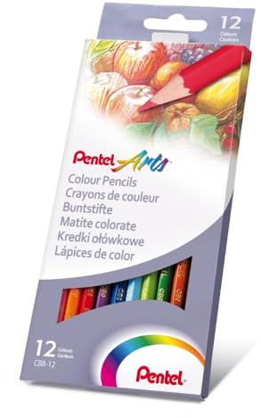 Pentel - Etui de 12 crayons de couleur - Couleurs assorties