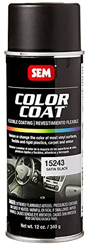 SEM Paints SEM15243 Satin Black Color Coat Aerosol 12 Ounce (Pack of 1)