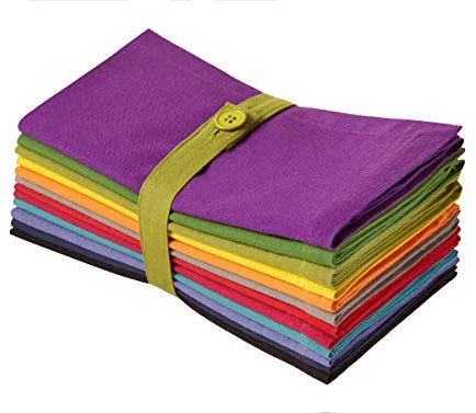 COTTON CRAFT Multicolor Cloth Napkins - Set of 12 Pure Cotton Everyday Lunch Dinner Napkin - Spring Summer Fall Holiday Birthday Party Gift - Soft Washable Absorbent Reusable Napkin - 17 x17