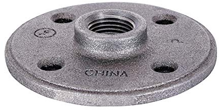 Supply Giant HNGM0036 1/4 Galvanized Malleable Iron Floor Flange with Four Holes