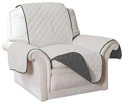 easylife lifestyle solutions Reversible Water Repellent Furniture Protector | Protects from Spills, Stains, Dirt, Scuffs and Pet Hair | Armchair in Black/Grey