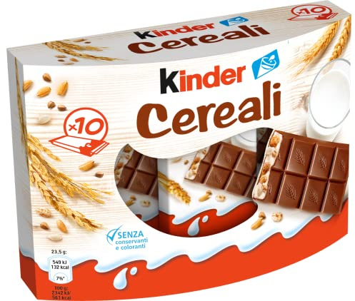 KINDER Country - 10 barras de chocolate y cereales 10 x 23,5 g, paquete de 235 g.