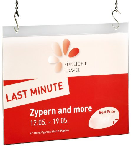 SIGEL Ta241 Porte-Affiches à Suspendre, 30 X 23,5 X 0,4 cm, Acrylique Transparent