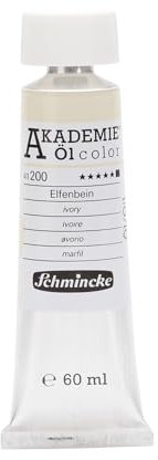 Schmincke – AKADEMIE® Öl color, feine Künstler-Ölfarben, Elfenbein, 41 200 011, 60 ml Tube, höchst lichtecht, Ölmalerei