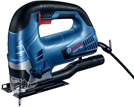 Bosch Professional Jigsaw GST 90 BE (650 Watts, Including Dust Extraction Set, Hex Key WAF 5, Anti-Splinter Guard, 1 x Jigsaw Blade T 144 DP, Precision for Wood, Carrying Case)