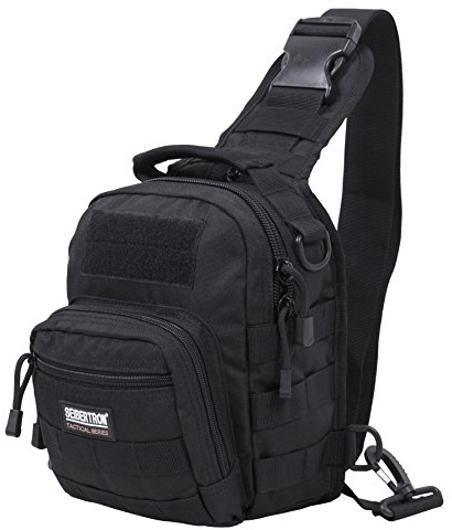 Seibertron tactico al Aire Libre Mochila, Ejercito Pack Sport Mochila Hombro para Camping, Senderismo, Trekking, Rover Sling Paquete Paquete Pecho Negro