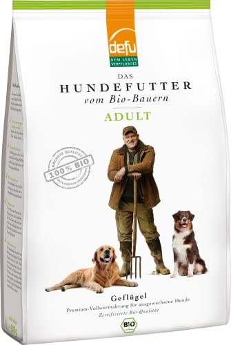 defu Comida para Perros | 4 x 800 g | Adult Bio Aves | Comida Seca orgánica Premium para Perros Adultos
