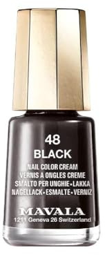 Mavala - Vernis à Ongles Mini Color - Application Précise et Aisée - Longue Tenue - Séchage Rapide - Brillance Durable - Formule Végane - Crème - 48 Black