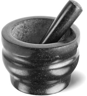 Cole & Mason H100279 Worcester Mortaio con Pestello, Nero, 14cm, Ideale per Macinare Erbe, Spezie, Noci e altro., Granito