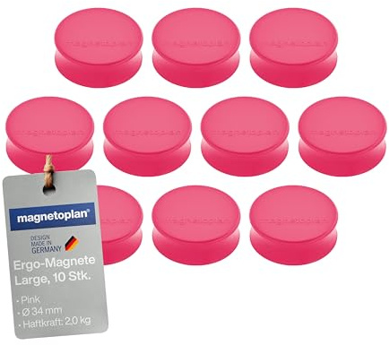 Ergo-Magnete, large, pink/Pack a 10 Stück