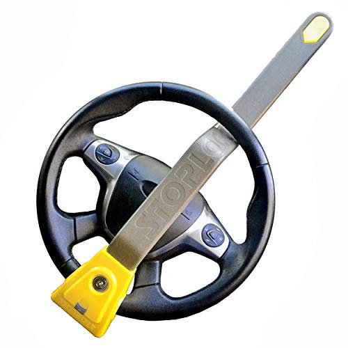 Stoplock 'Airbag 4x4' Car Steering Wheel Lock W/Keys HG 134-66 - Anti-Theft Device - Vehicle Crime Deterrent, Yellow/Grey