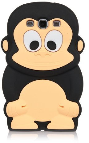 SKS Distribution® Schwarz Unverschämter AFFE Monkey für Samsung Galaxy S3 I9300 Silikonhülle Shell Beschützer Handy Smartphone Zubehör