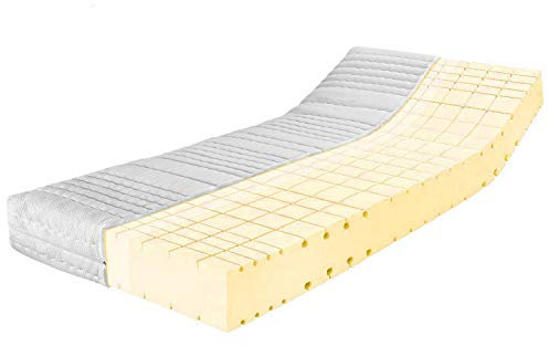 RAVENSBERGER HR-Kaltschaummatratze Komfort-SAN - Härtegrad H3, mittelfest - 100 x 200 cm, Höhe 18 cm - 7-Zonen Kaltschaummatratze mit Baumwoll-Doppeltuch-Bezug - TÜV-Zertifiziert, Made in Germany