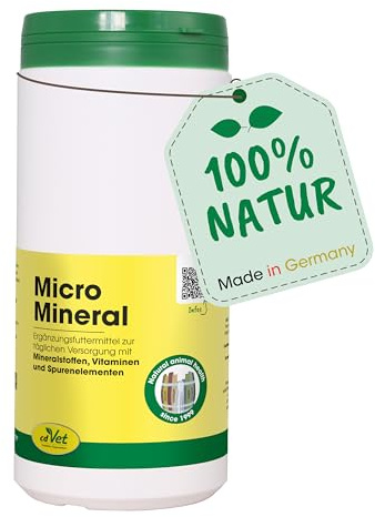 cdVet MicroMineral hund & katt 1000 g - kosttillskott för husdjur med mineraler och spårämnen som magnesium och kalcium samt vitaminer