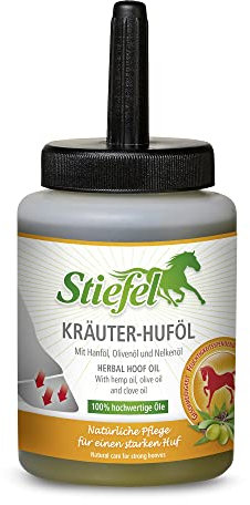 Stiefel Kräuter-Huföl 450 ml für Pferde – Schutz & Pflege für Hufe, unterstützt Hufstruktur, Elastizität & Beschaffenheit, gegen brüchige & rissige Hufe, feuchtigkeitsregulierend